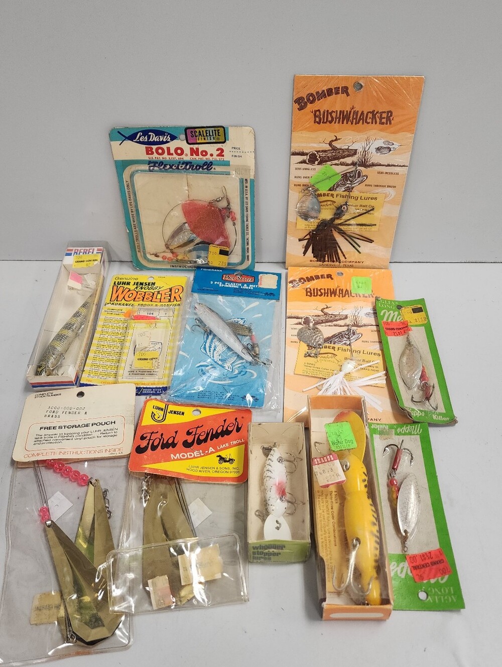 Fishing Lures Assortment in Red, Gold, Silver, White, Pink